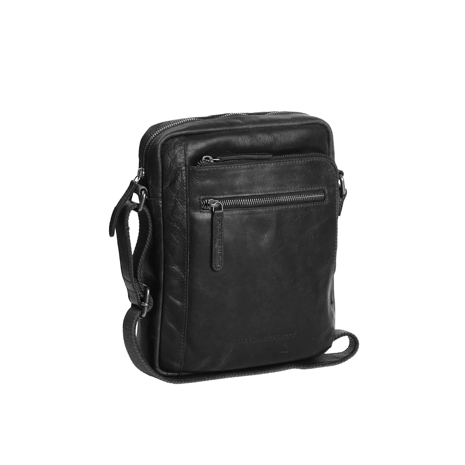 Black Leather Crossbody Bag Dessau, front view