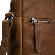 Cognac Leather Crossbody Bag Dessau, detail view 1