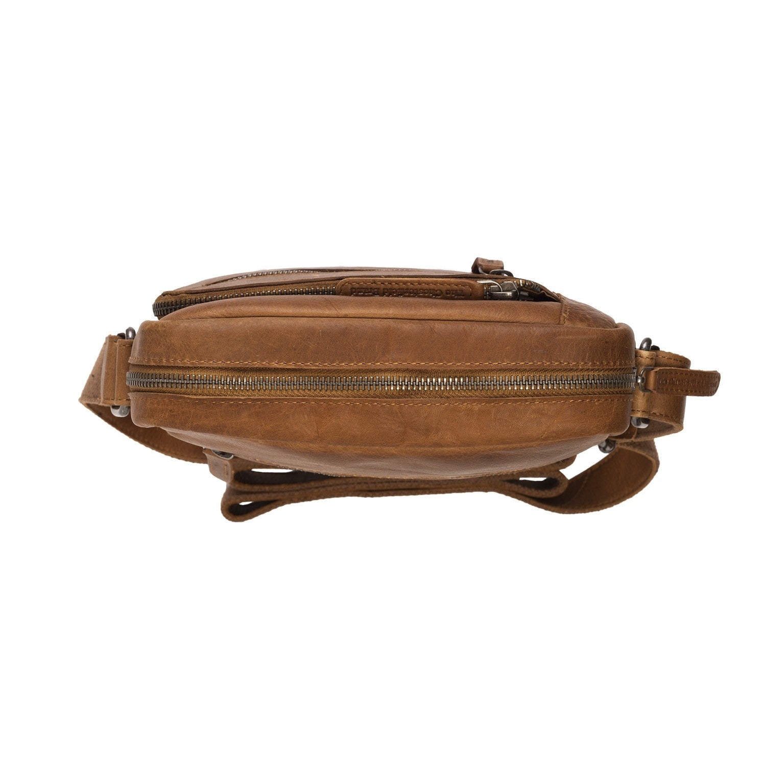 Cognac Leather Crossbody Bag Dessau, detail view 3