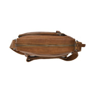 Cognac Leather Crossbody Bag Dessau, detail view 3