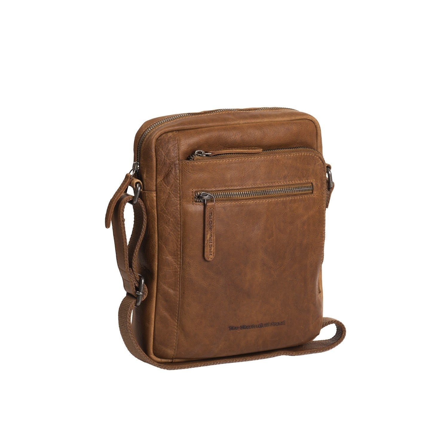 Cognac Leather Crossbody Bag Dessau, front view