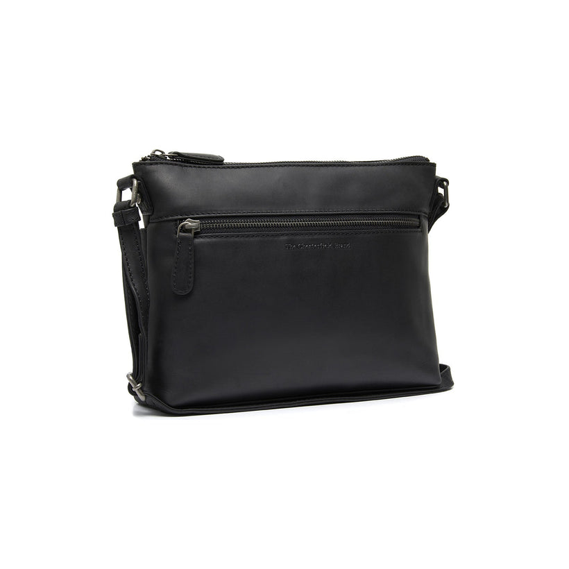 Black Leather Crossbody Bag Durban, front view