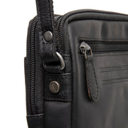 Black Leather Crossbody Bag Ellon, detail view 3