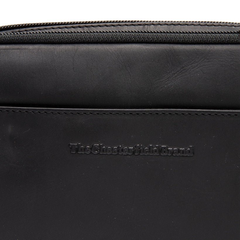 Black Leather Crossbody Bag Ellon, front view