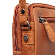 Cognac Leather Crossbody Bag Ellon, detail view 3