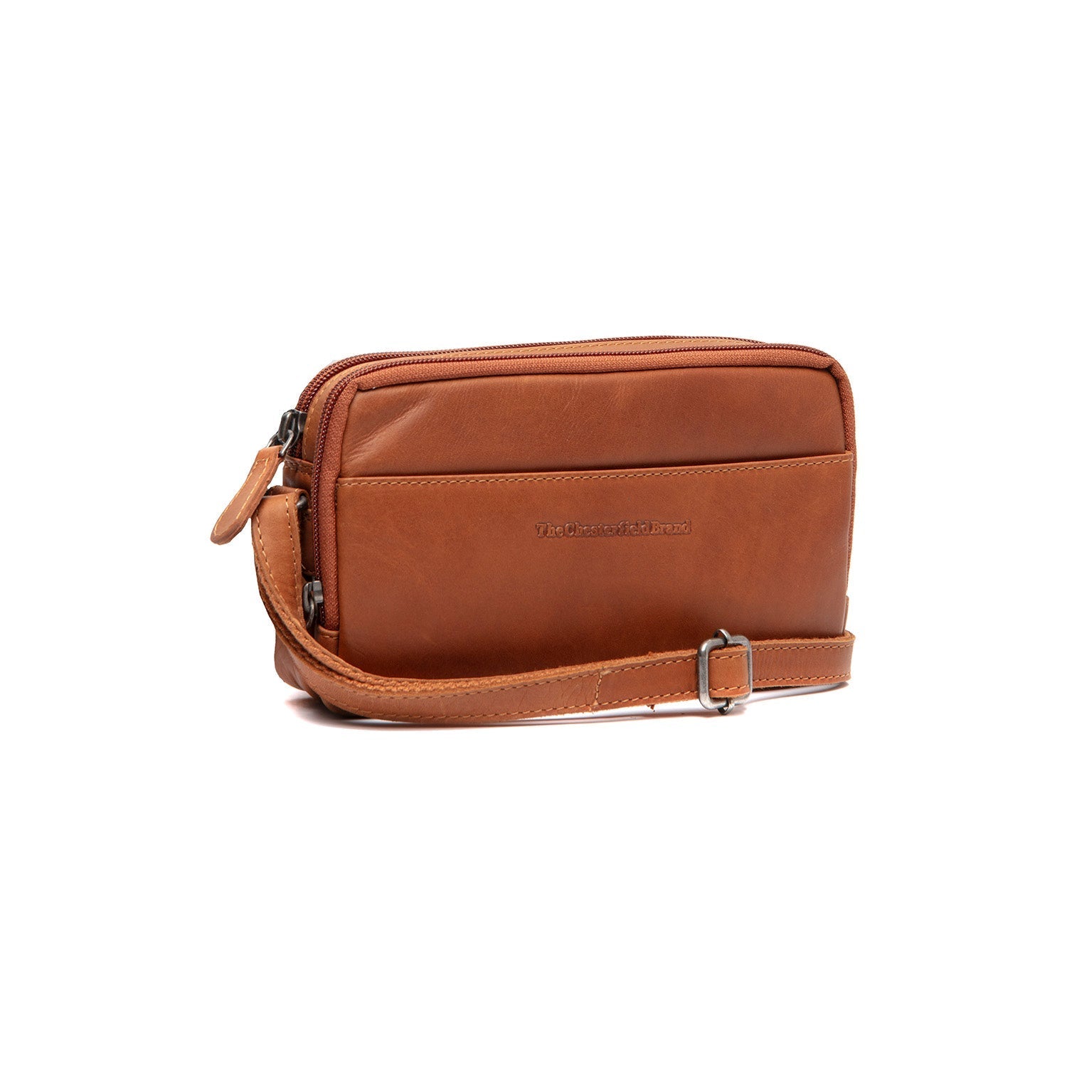 Cognac Leather Crossbody Bag Ellon, front view