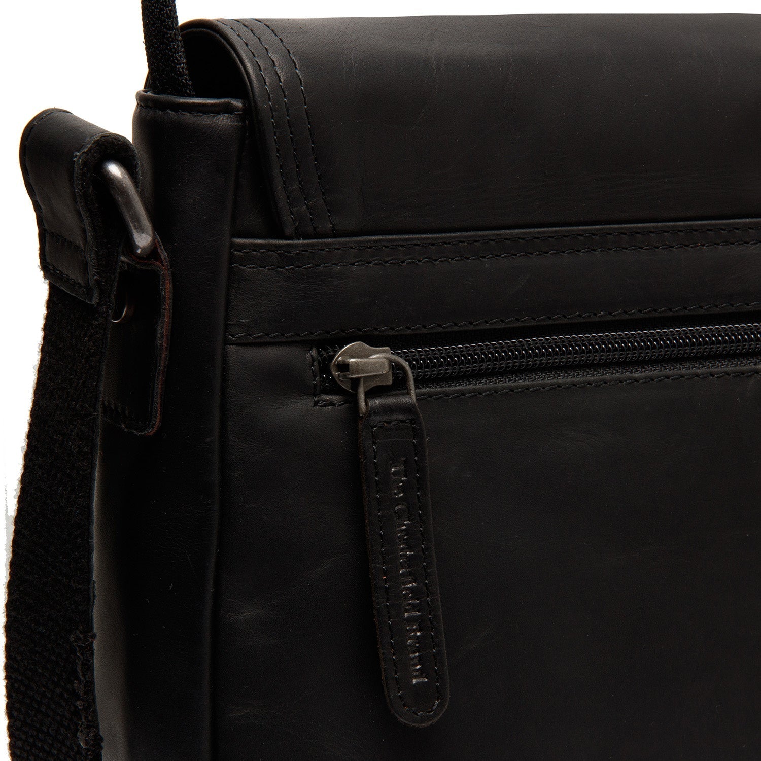 Black Leather Crossbody Bag Everglades, detail view 3