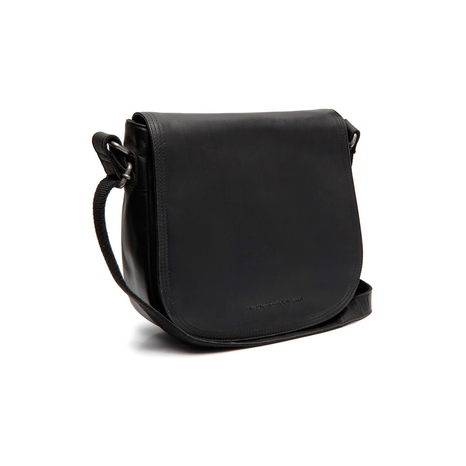 Black Leather Crossbody Bag Everglades, front view