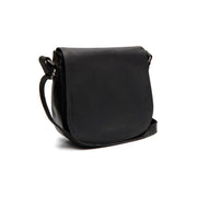 Black Leather Crossbody Bag Everglades, front view