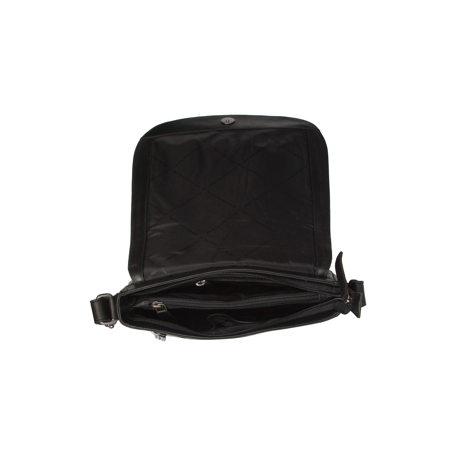 Black Leather Crossbody Bag Everglades, product view 3