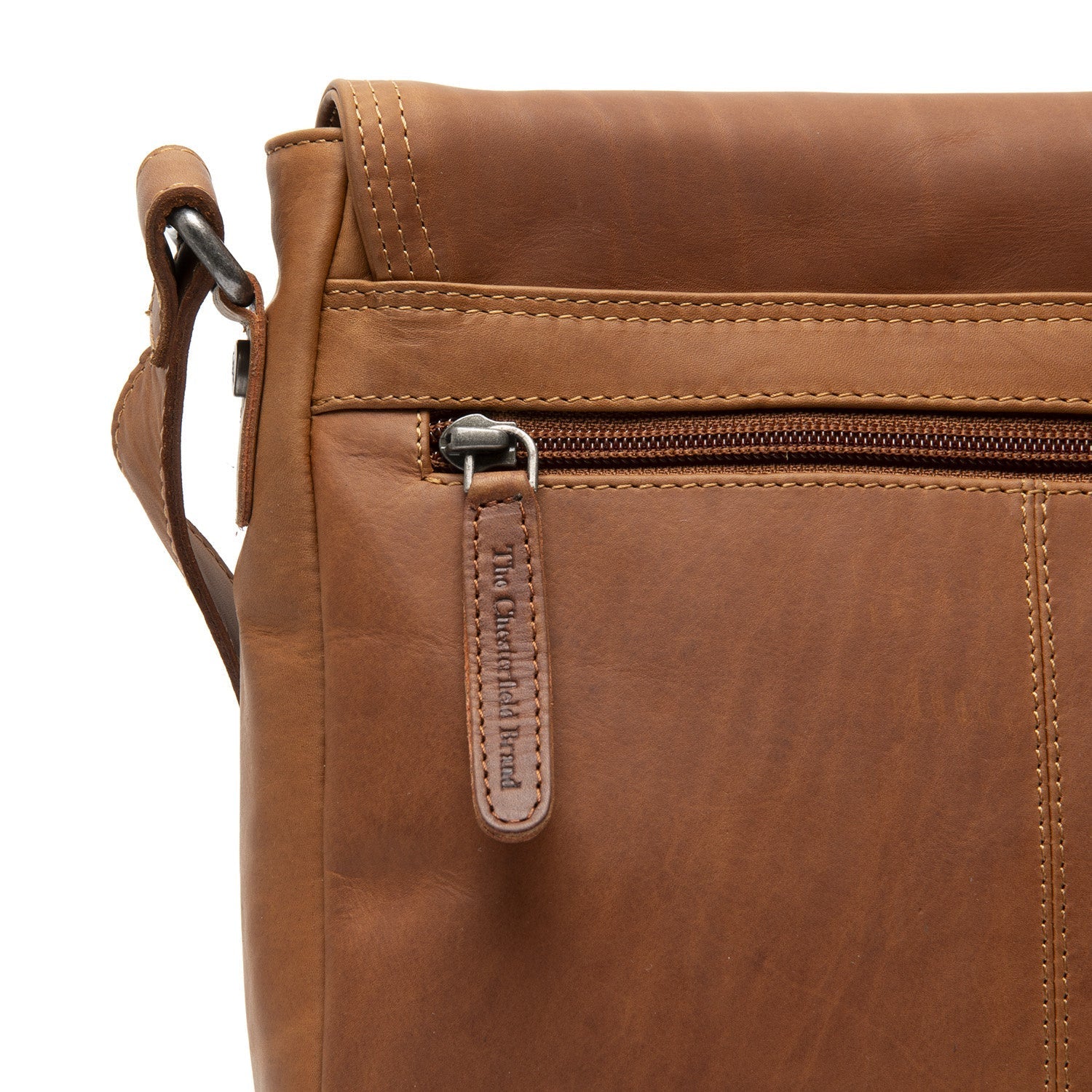 Cognac Leather Crossbody Bag Everglades, detail view 1