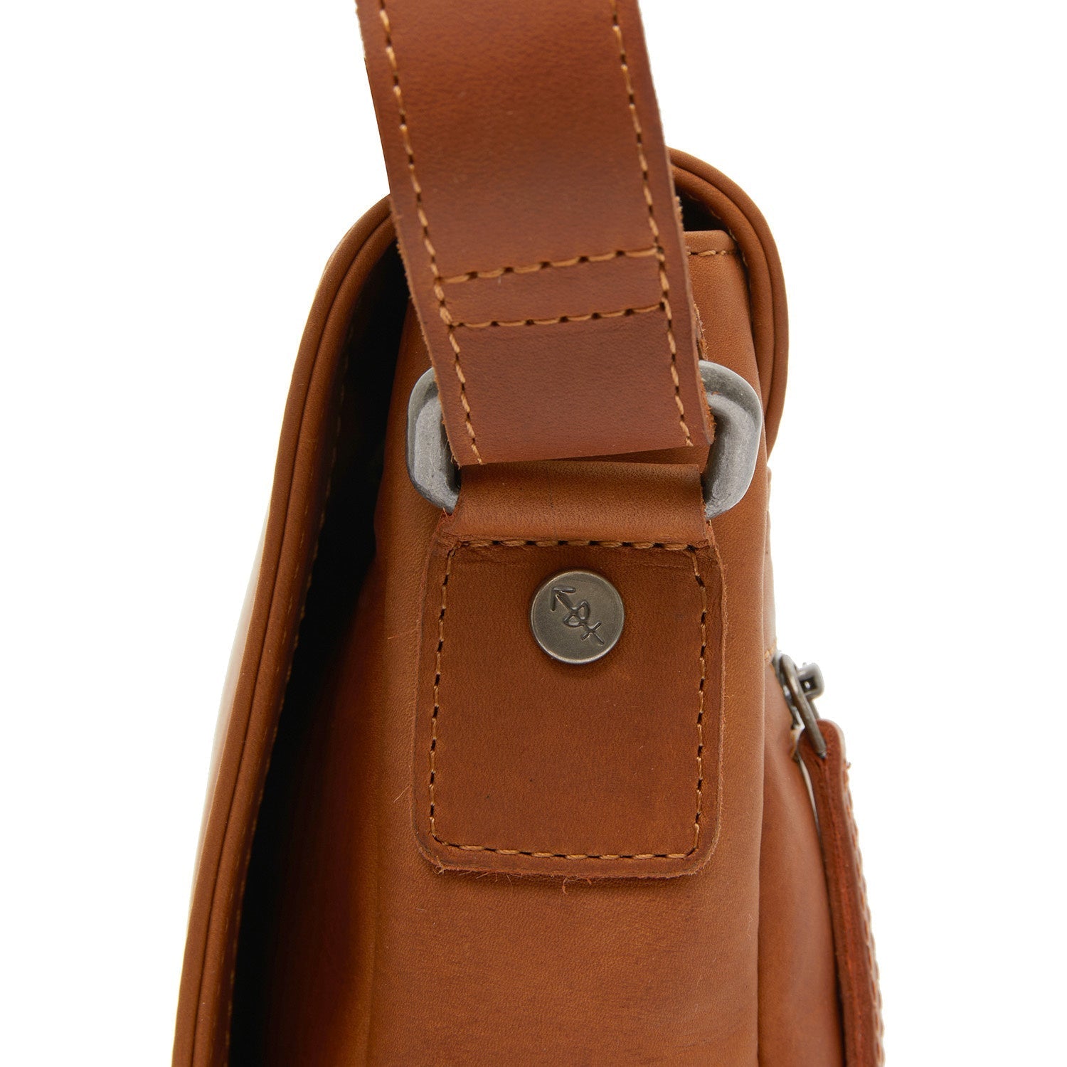 Cognac Leather Crossbody Bag Everglades, detail view 3