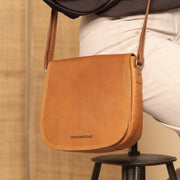 Cognac Leather Crossbody Bag Everglades, product view 2