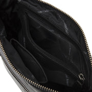 Black Leather Crossbody Bag Faro, product view 2