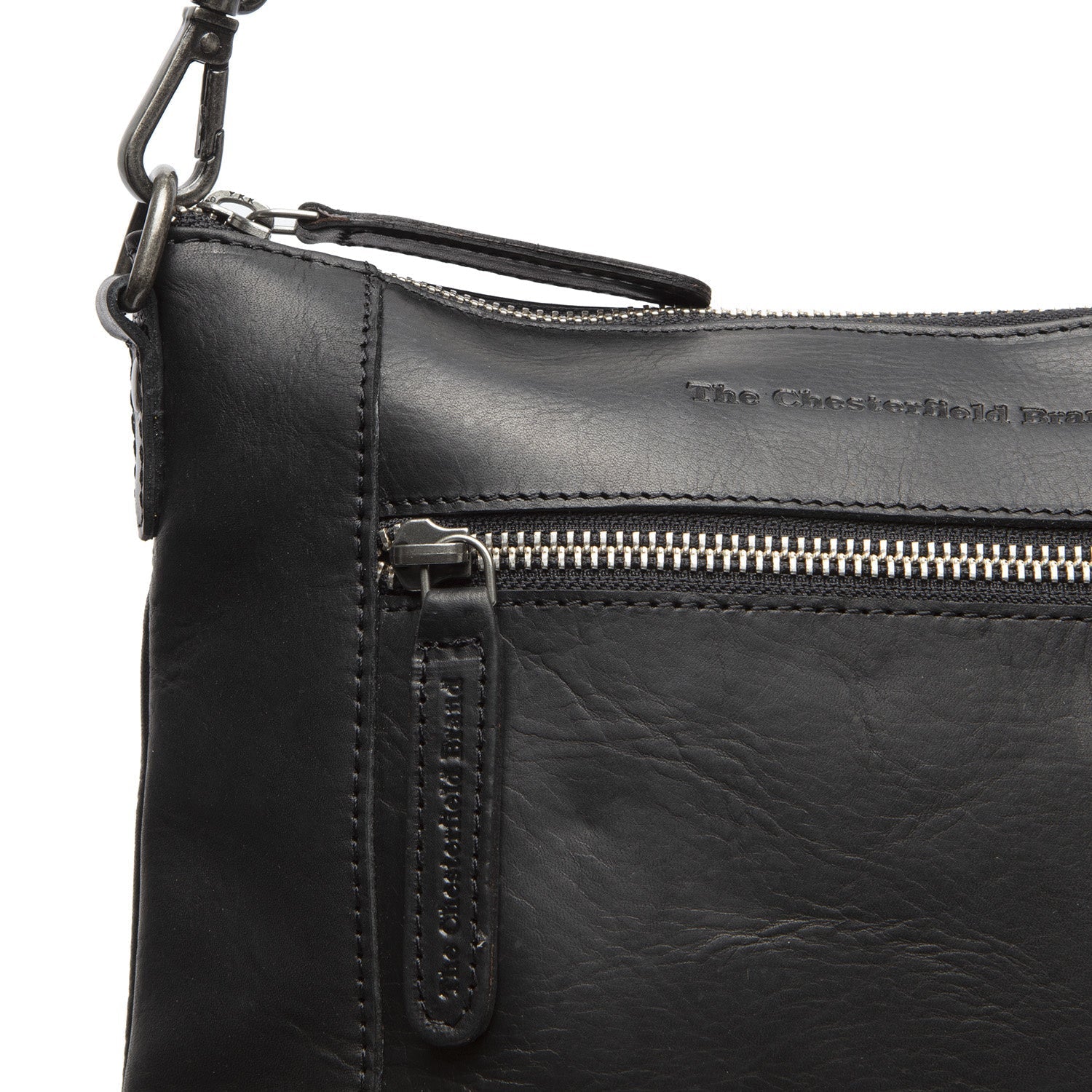 Black Leather Crossbody Bag Faro, product view 3