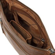 Cognac Leather Crossbody Bag Faro, detail view 1