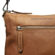 Cognac Leather Crossbody Bag Faro, detail view 3