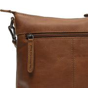 Cognac Leather Crossbody Bag Faro, detail view 4