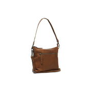 Cognac Leather Crossbody Bag Faro, front view