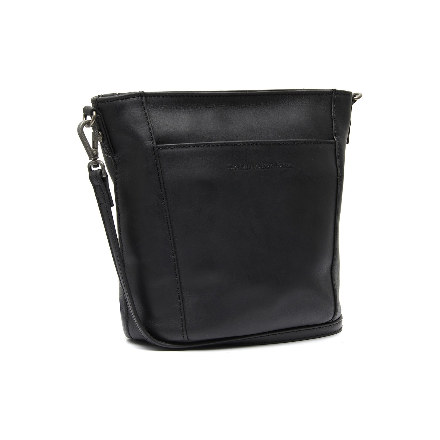 Black Leather Crossbody Bag Fintona, front view