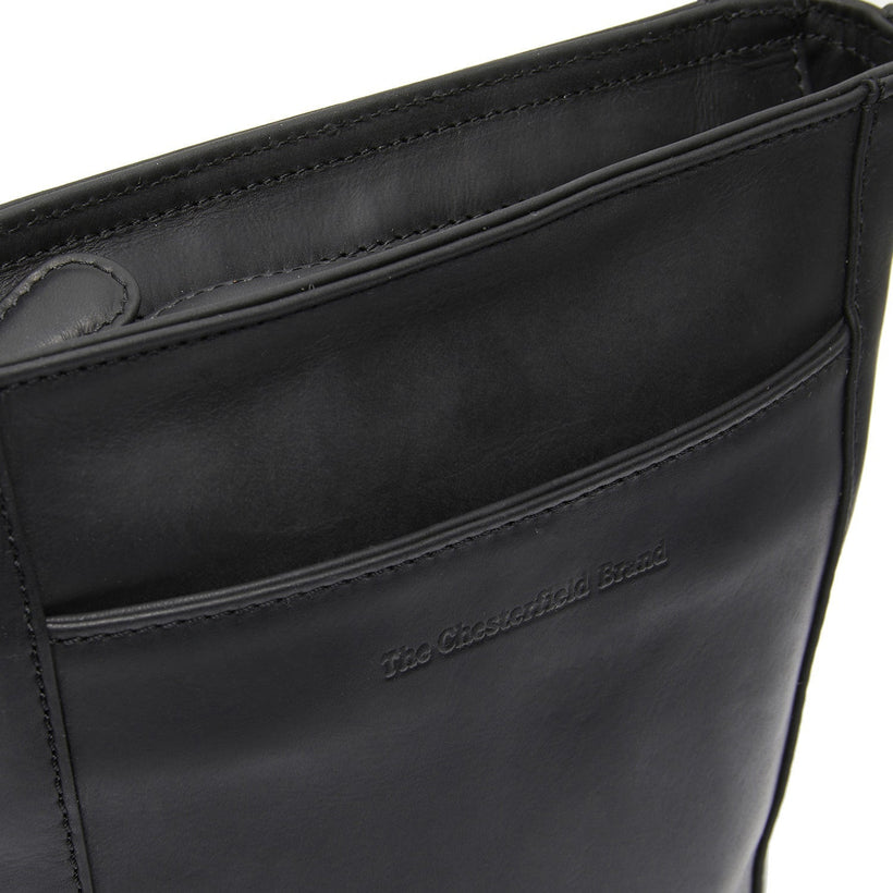 Black Leather Crossbody Bag Fintona, front view