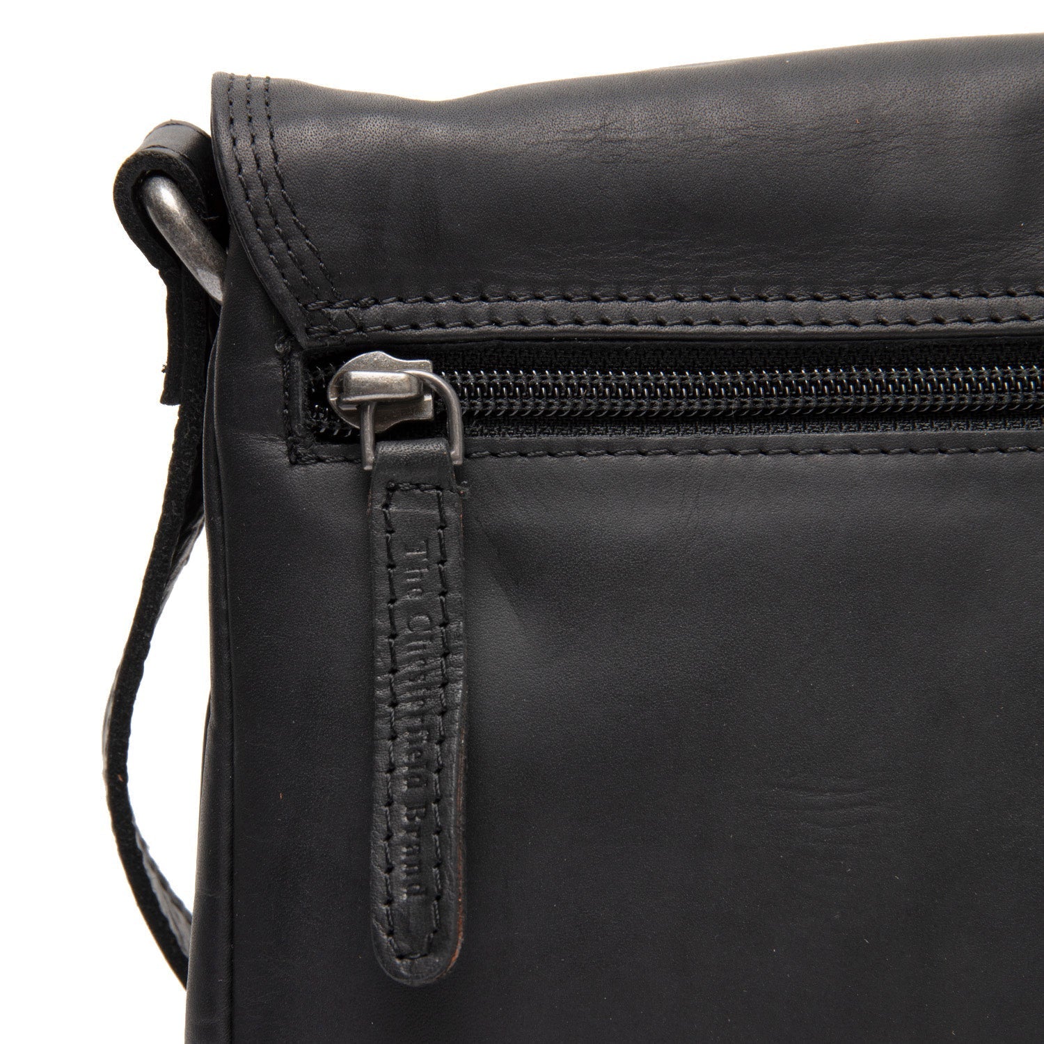Black Leather Crossbody Bag Forano, detail view 3