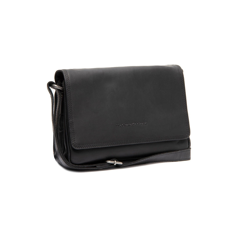 Black Leather Crossbody Bag Forano, front view