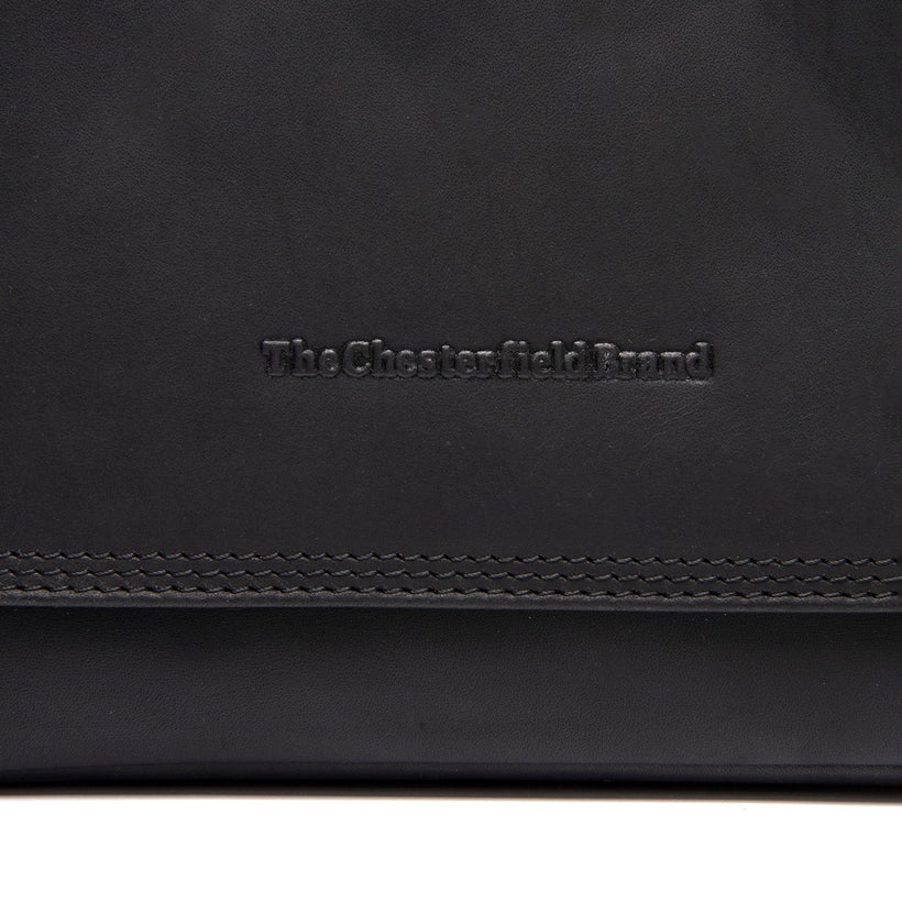 Black Leather Crossbody Bag Forano, front view