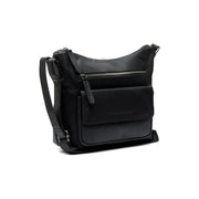 Black Leather Crossbody Bag Hailey, front view
