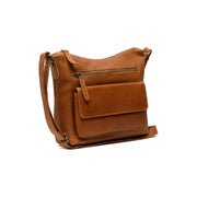 Cognac Leather Crossbody Bag Hailey, front view
