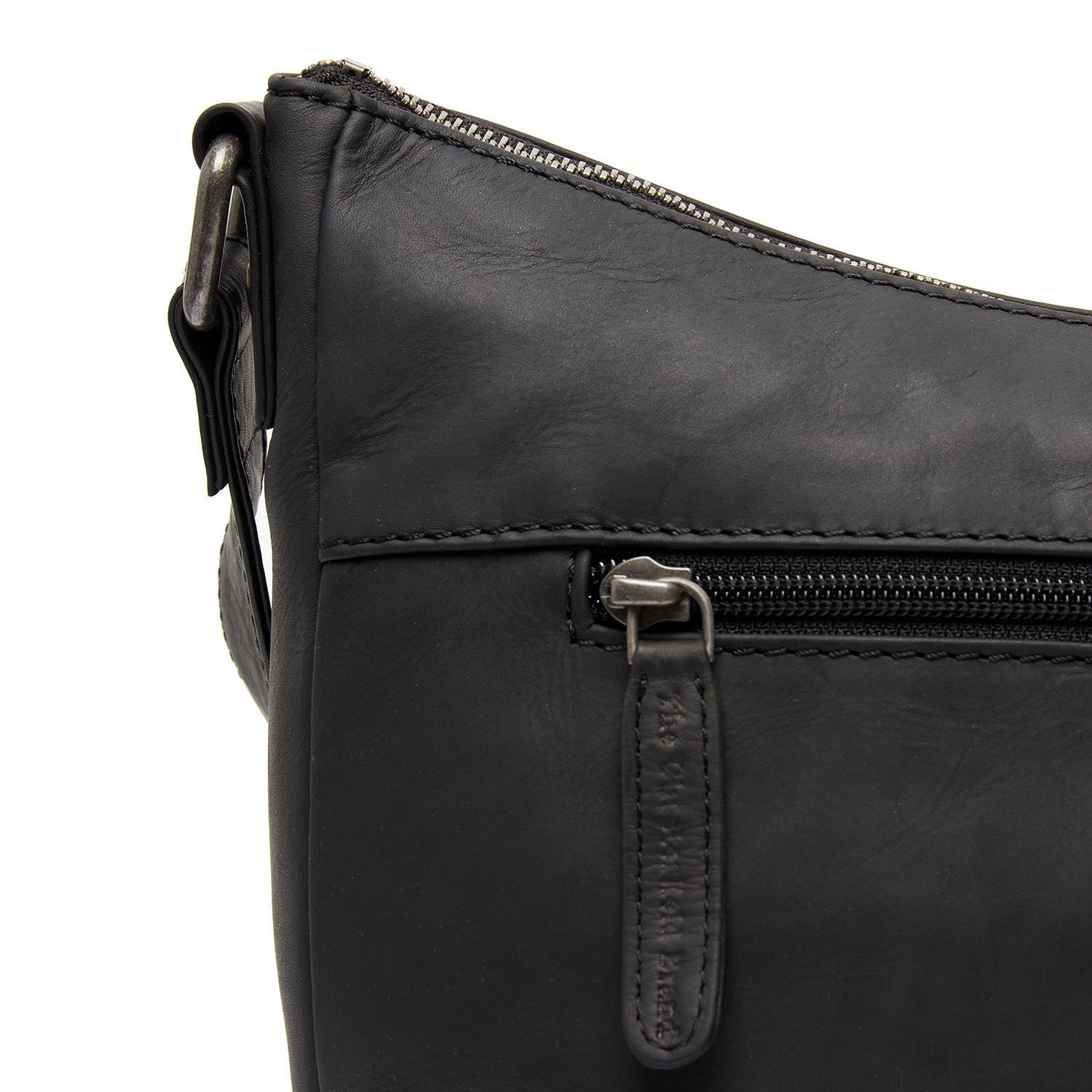 Black Leather Crossbody Bag Henderson, detail view 3