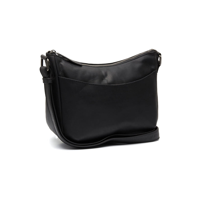 Black Leather Crossbody Bag Henderson, front view