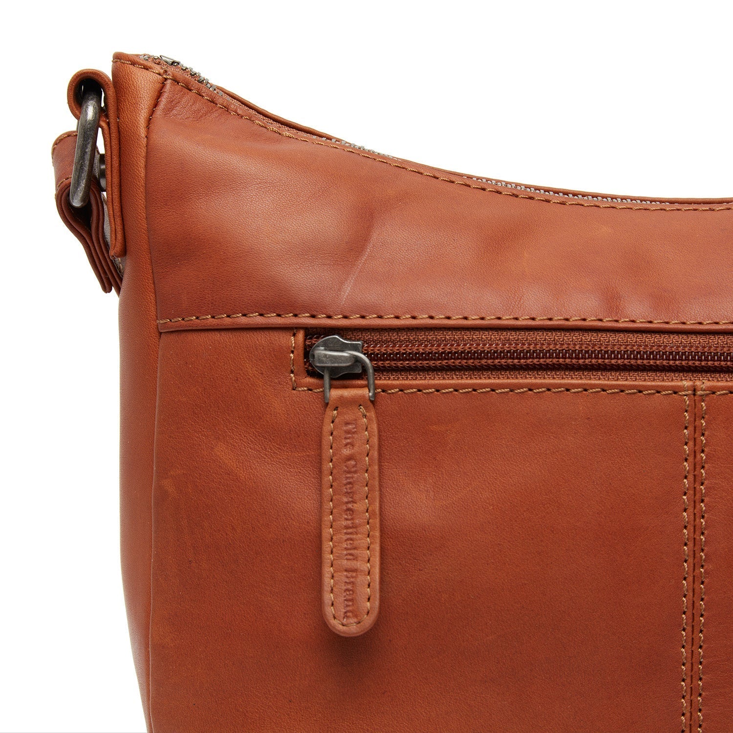 Cognac Leather Crossbody Bag Henderson, detail view 4