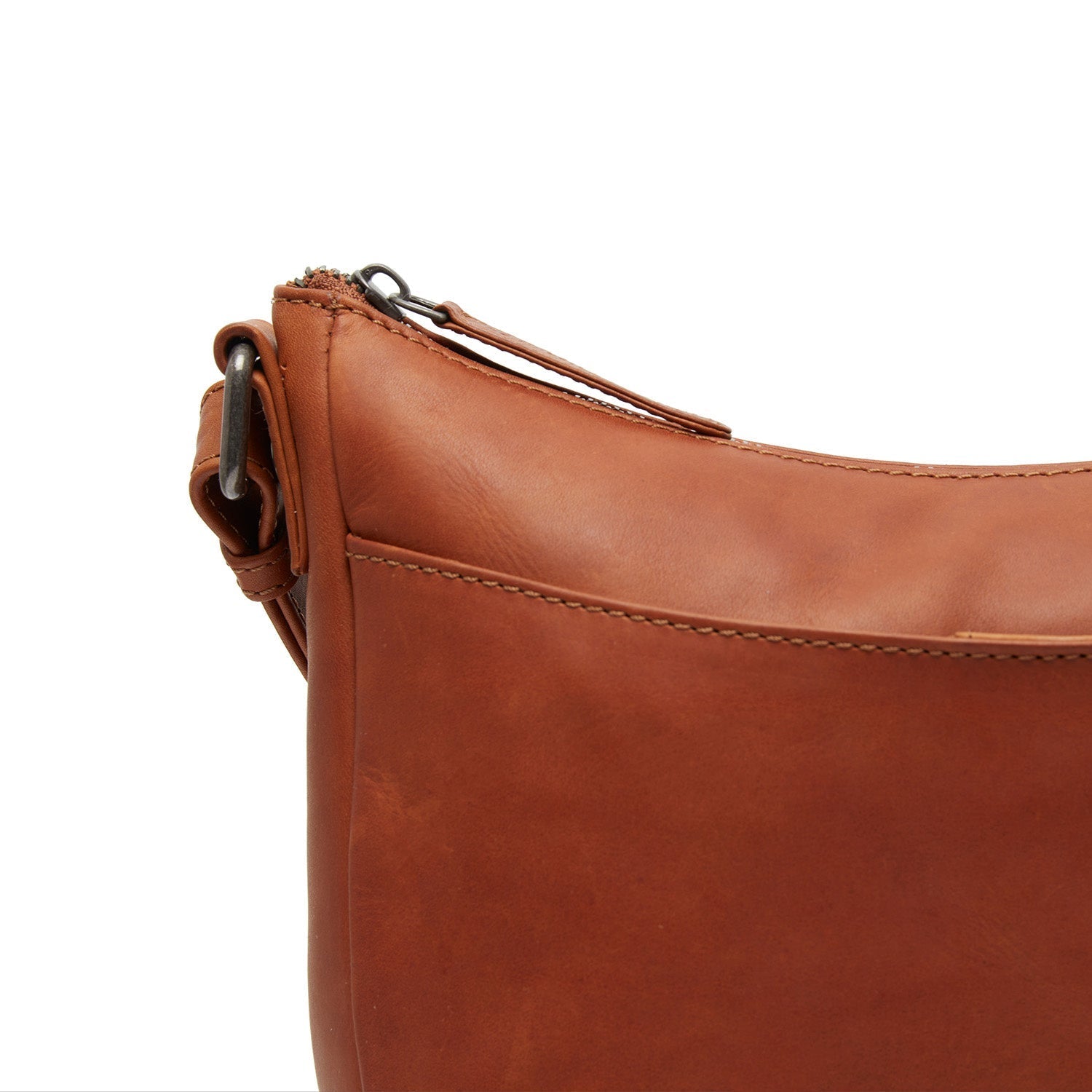 Cognac Leather Crossbody Bag Henderson, product view 3
