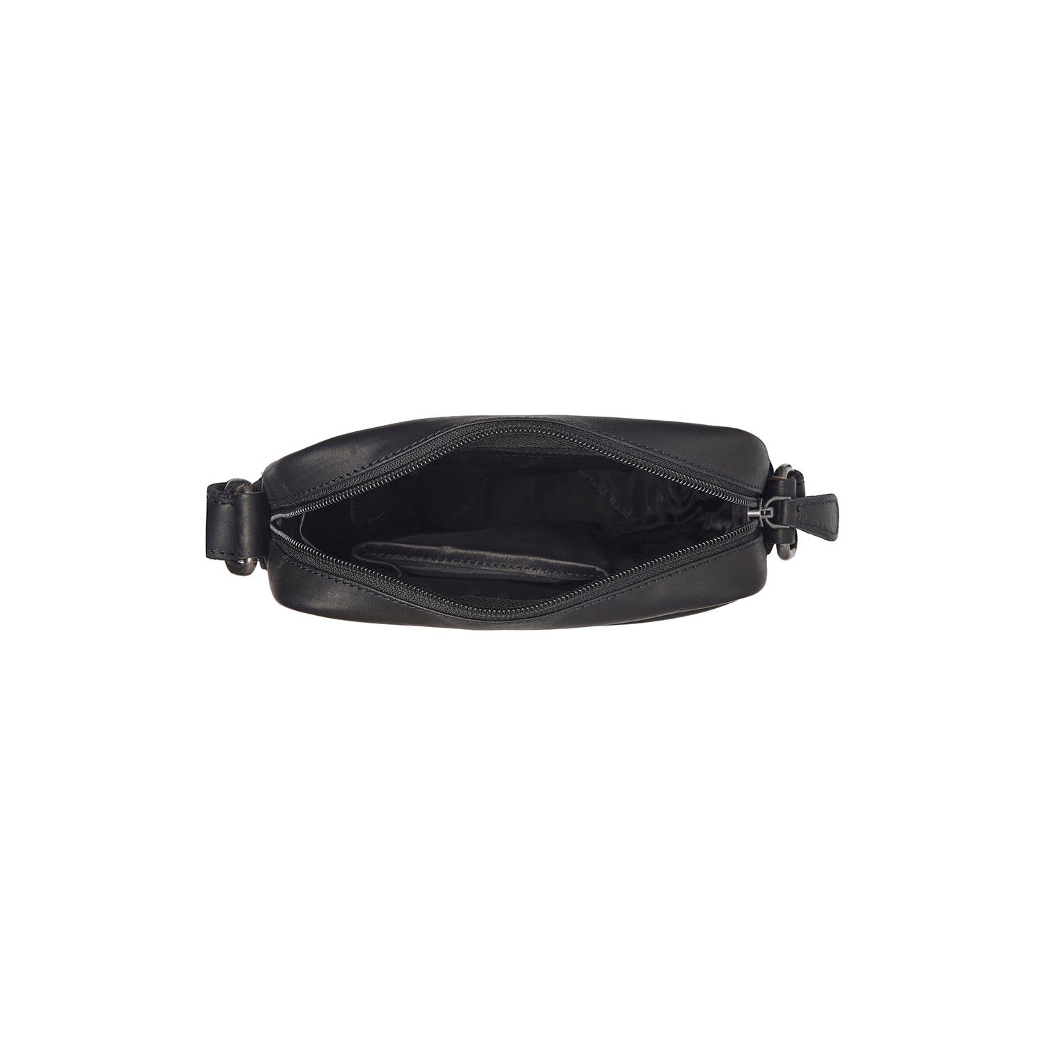 Black Leather Crossbody Bag Laveno, detail view 3