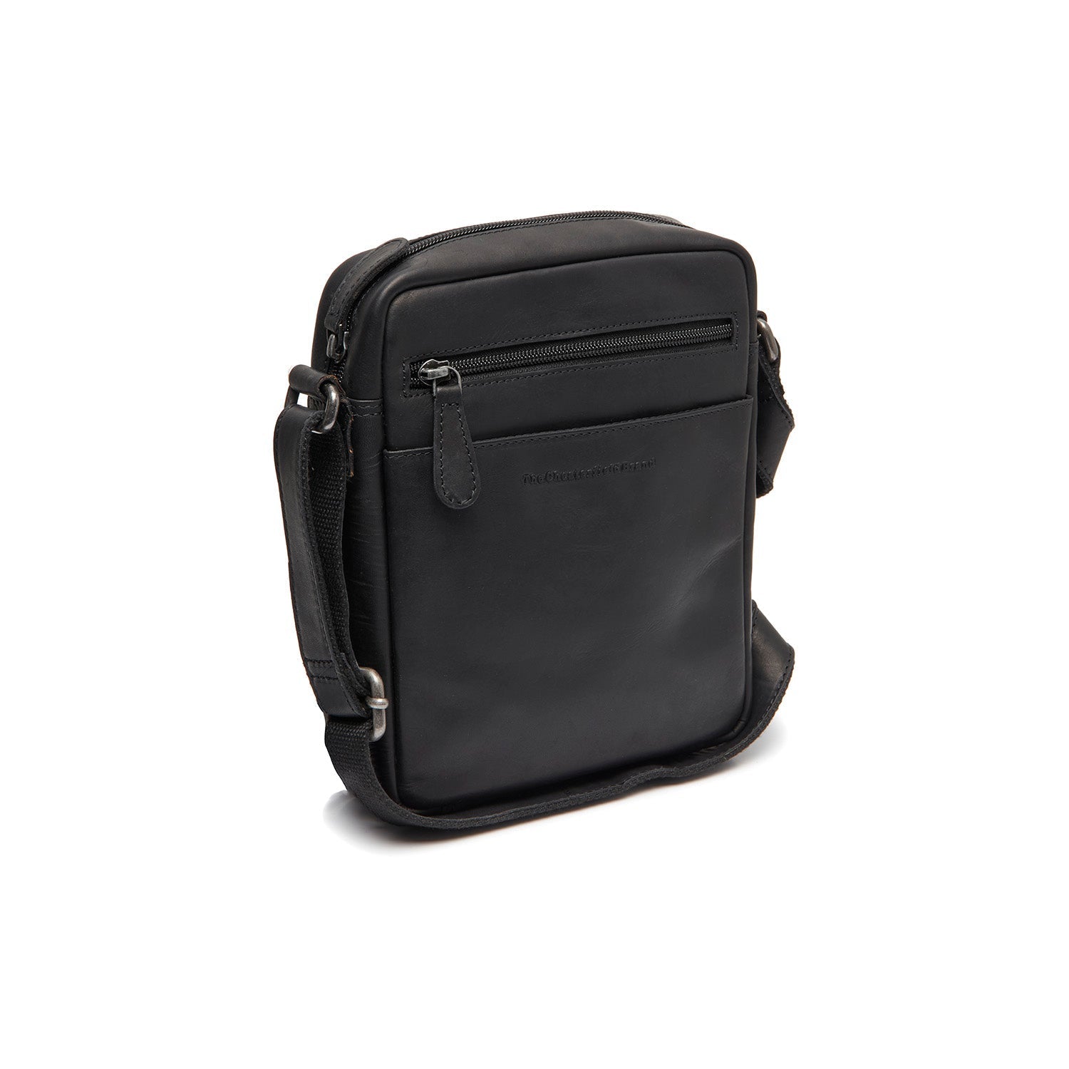 Black Leather Crossbody Bag Laveno, front view