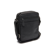 Black Leather Crossbody Bag Laveno, front view
