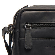 Black Leather Crossbody Bag Laveno, product view 3