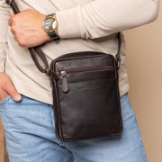 Brown Leather Crossbody Bag Laveno, product view 2