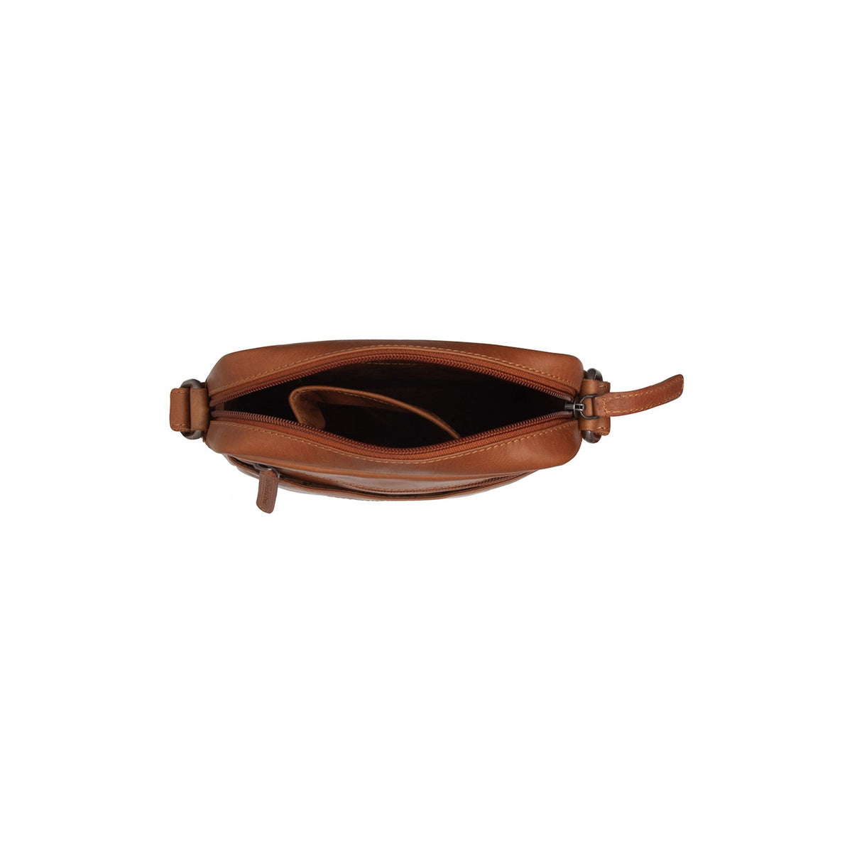 Cognac Leather Crossbody Bag Laveno, detail view 3