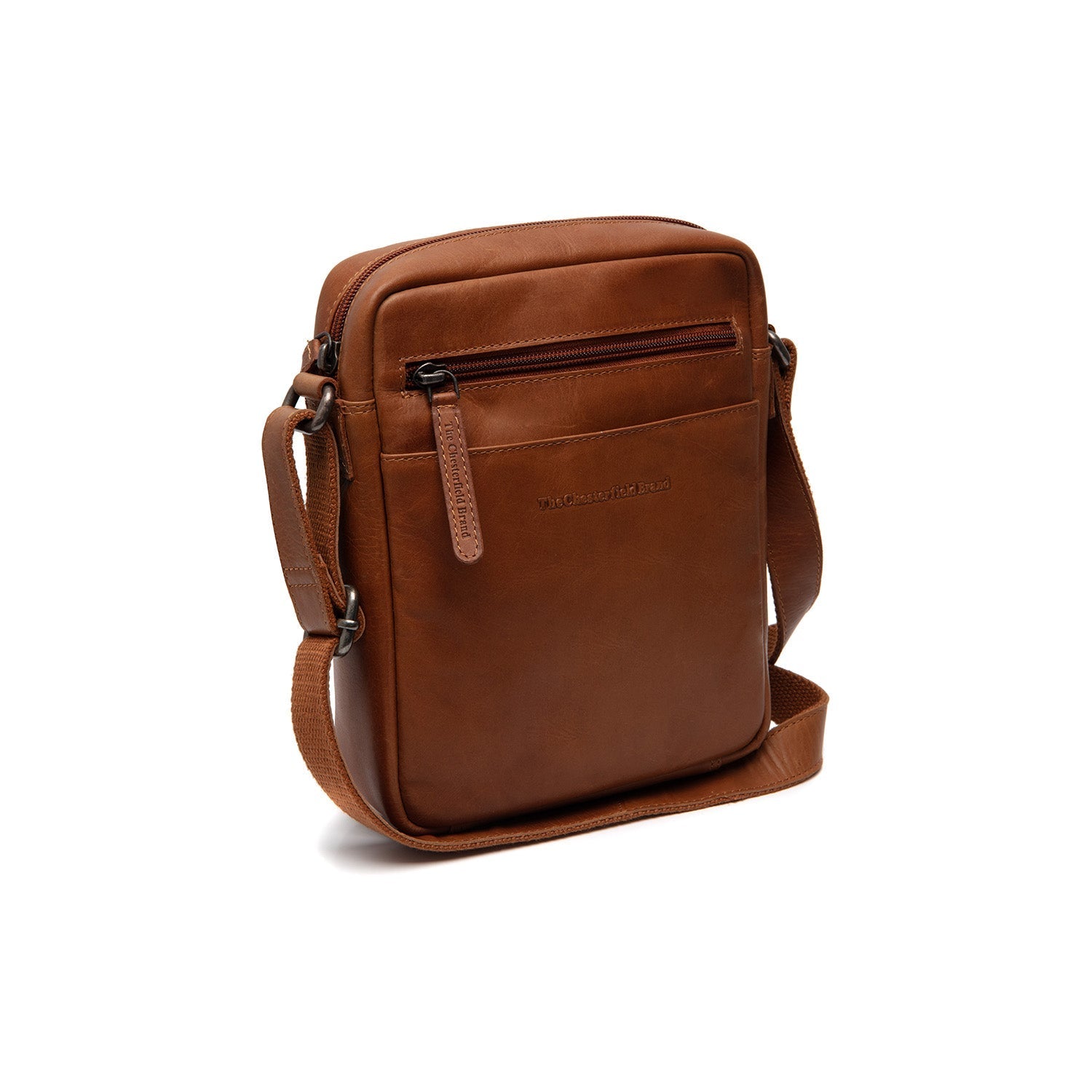 Cognac Leather Crossbody Bag Laveno, front view