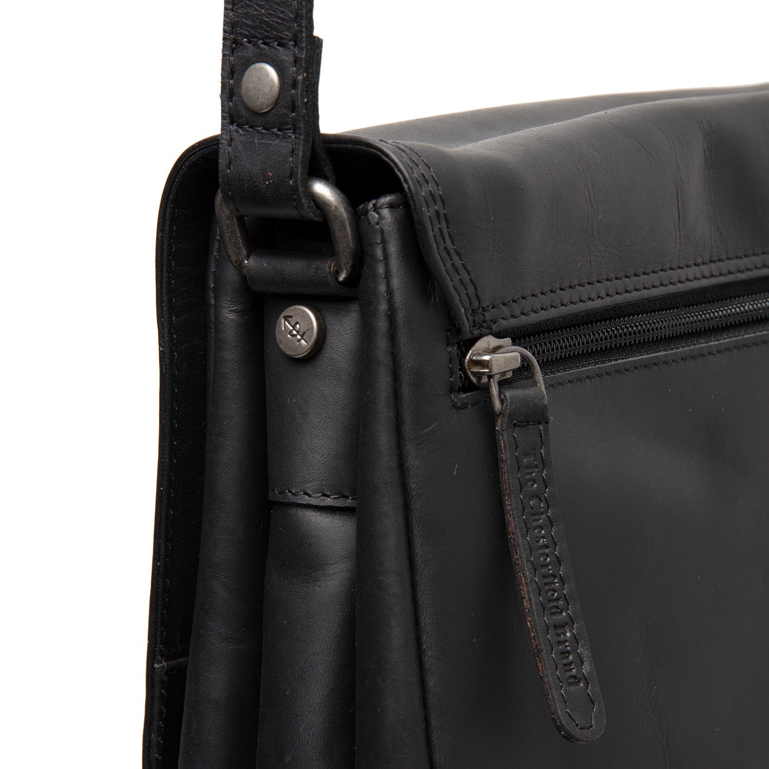 Black Leather Crossbody Bag Laverton, detail view 3