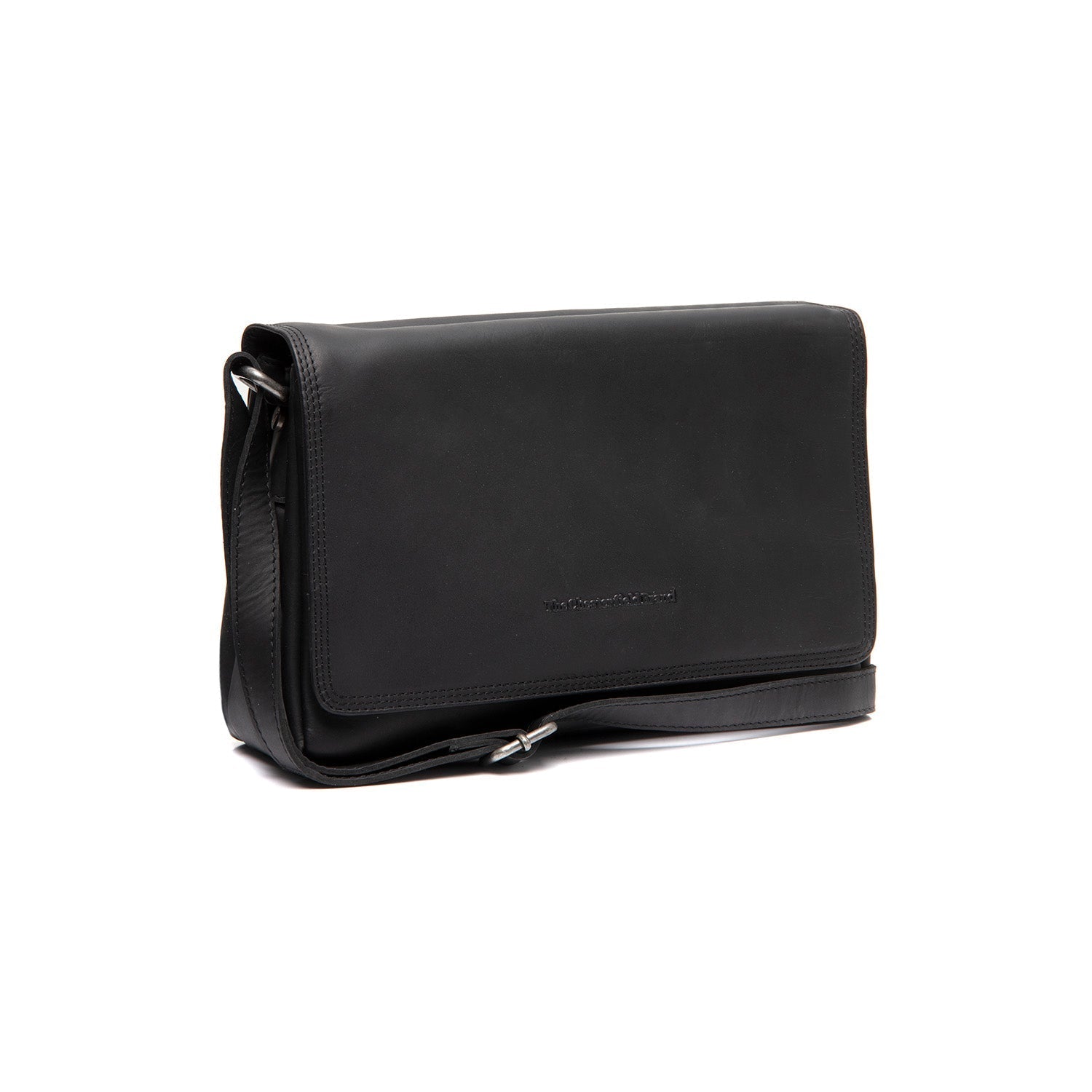Black Leather Crossbody Bag Laverton, front view