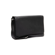 Black Leather Crossbody Bag Laverton, front view