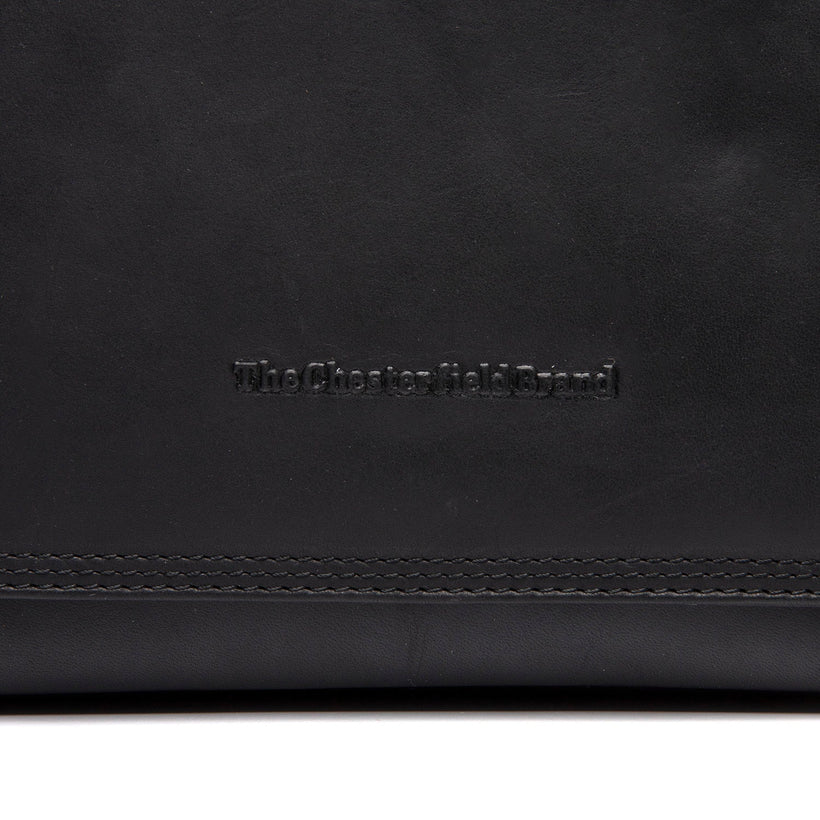 Black Leather Crossbody Bag Laverton, front view