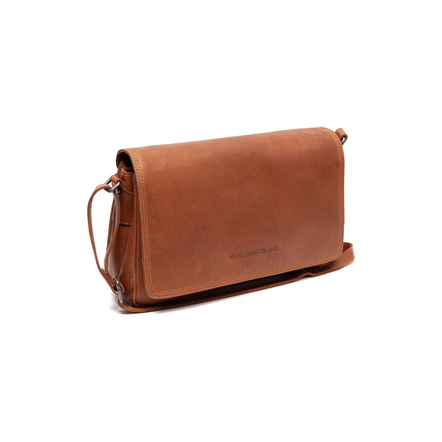 Cognac Leather Crossbody Bag Laverton, front view