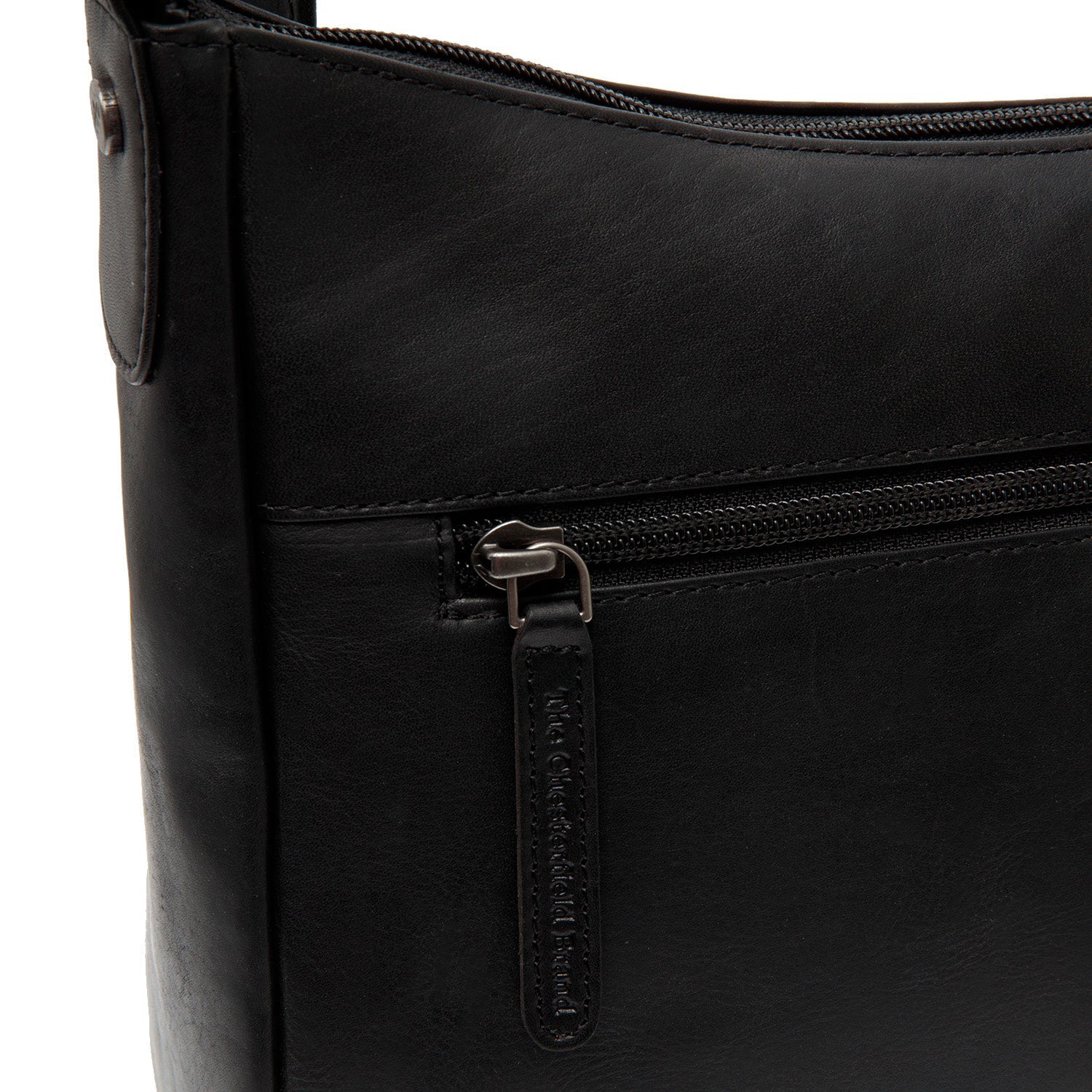 Black Leather Crossbody Bag Loraine, detail view 3