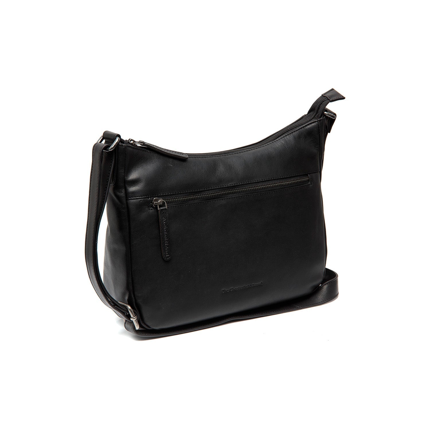 Black Leather Crossbody Bag Loraine, front view