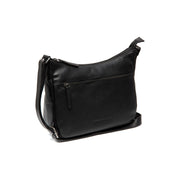 Black Leather Crossbody Bag Loraine, front view