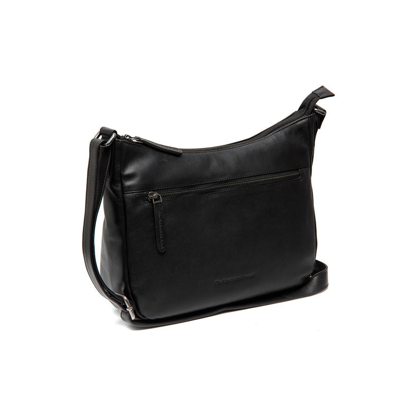 Black Leather Crossbody Bag Loraine, front view